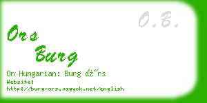 ors burg business card